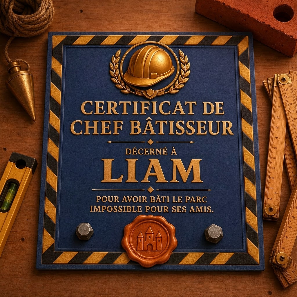 Aperçu du livre personnalisé · certificat