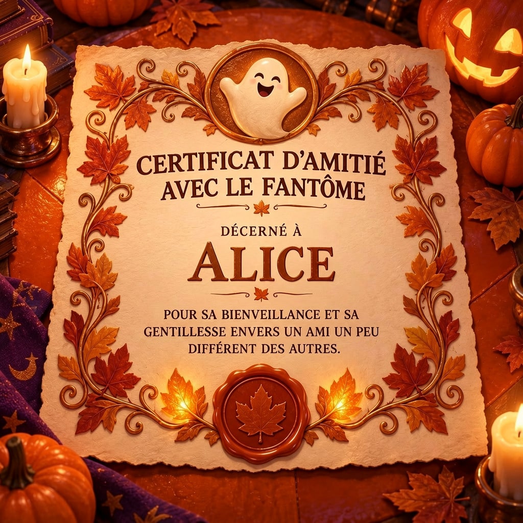 Aperçu du livre personnalisé · certificat